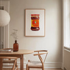 Spicy chili crisp original watercolor design art print for modern wall decor
