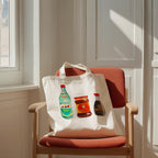 kikkoman soy sauce watercolor illustration cotton tote bag for modern interior use