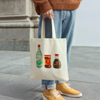 kikkoman soy sauce original watercolor design tote bag for action happening in image
