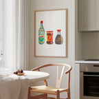 kikkoman soy sauce original watercolor design watercolor print for modern kitchen wall decor