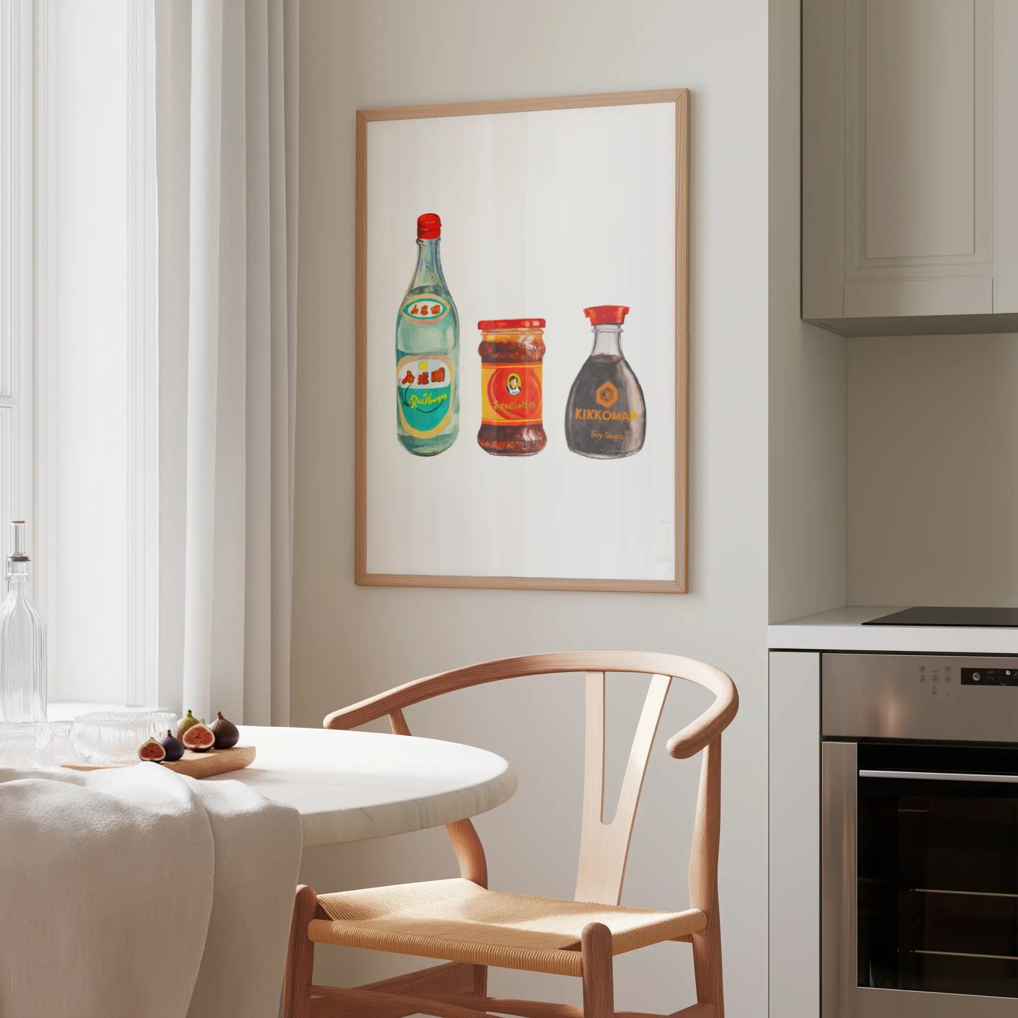 kikkoman soy sauce original watercolor design watercolor print for modern kitchen wall decor
