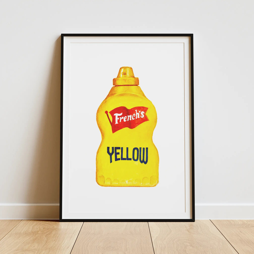 french's yellow mustard original watercolor design watercolor print for modern interior wall art