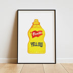 french's yellow mustard original watercolor design watercolor print for modern interior wall art