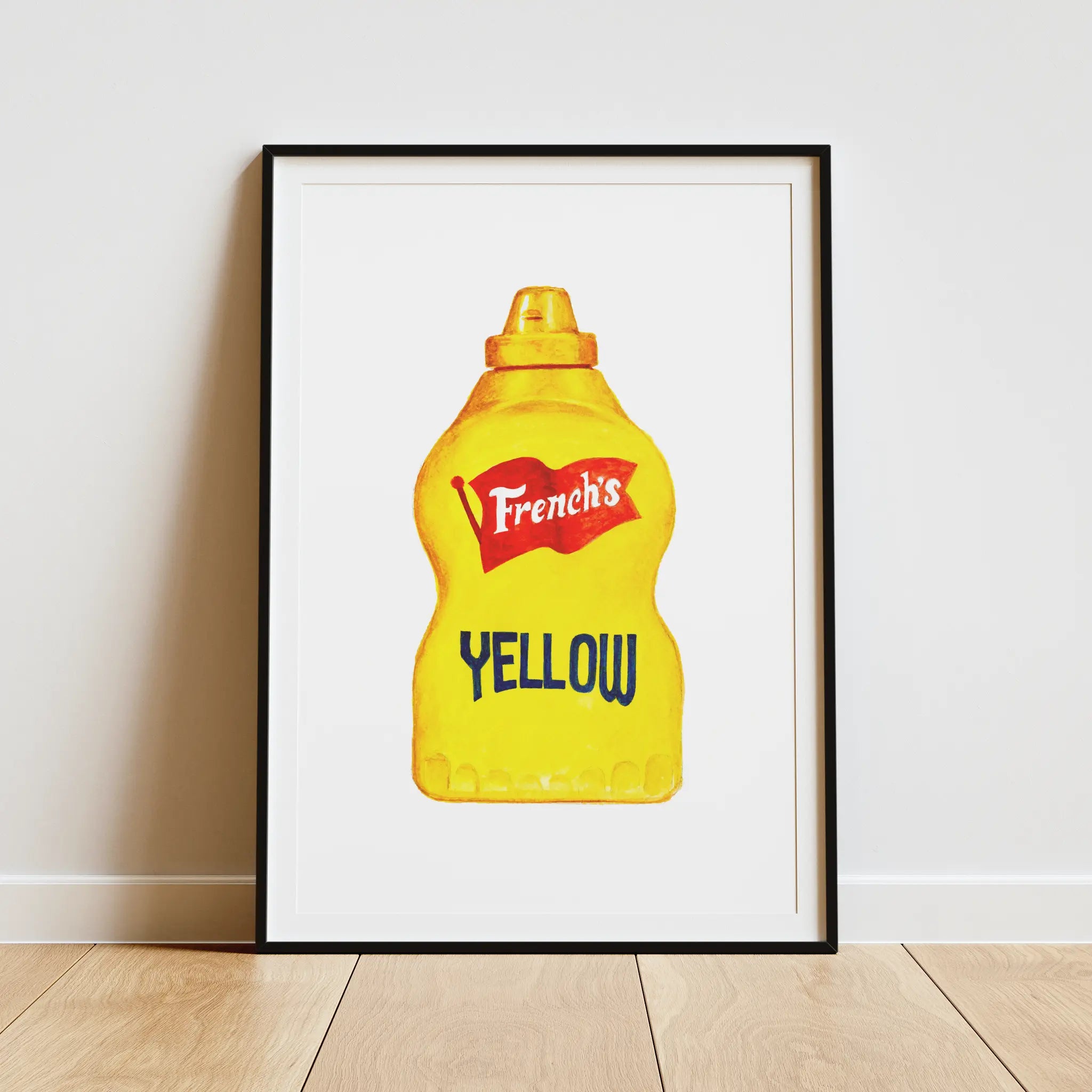 french's yellow mustard original watercolor design watercolor print for modern interior wall art