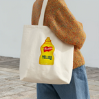 french's yellow original watercolor design cotton tote bag for action happening in image