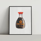 kikkoman soy sauce original watercolor design art print for modern interior
