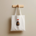 kikkoman soy sauce watercolor illustration cotton tote bag for wall decor