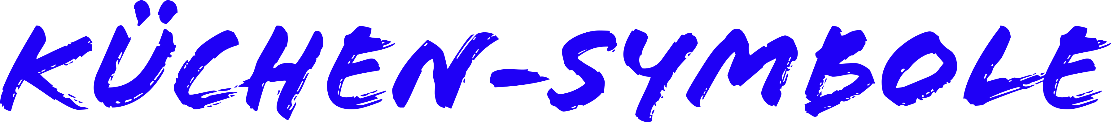 Blue text 'Küchen-Symbole' on a white background